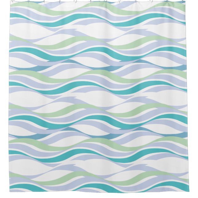 Rideaux De Douche Abstrait Waves Lavender AJOUTER LA COULEUR Arrière (Devant)