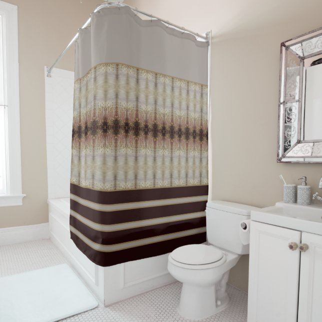 Rideaux De Douche Accent De Bain Moderne En Gris (En situation)