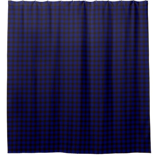 Rideaux De Douche Accueil tartan bleu noir plaid (Devant)