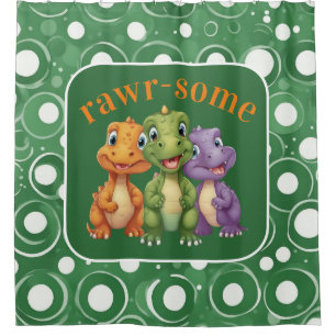 Rideaux De Douche Adorable Baby Dinosaur's Party
