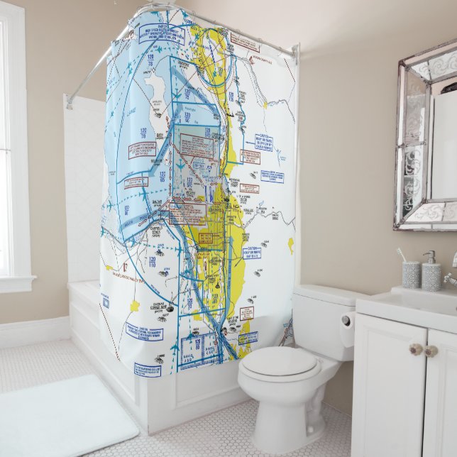 Rideaux De Douche Aeronautical Chart (En situation)