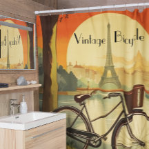 Affiche de voyage à vélo, Paris personnalisable
