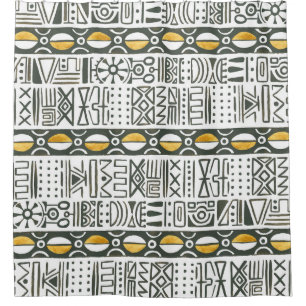 Rideaux De Douche Africain ethnique, aquarelle motif sans couture.