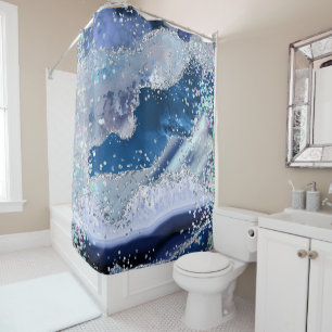 Rideaux De Douche *~* Agate bleu Holo PARTIES SCINTILLANT Océan céle
