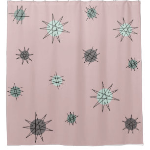 Rideaux De Douche Âge atomique Starburst Planètes Rose rose