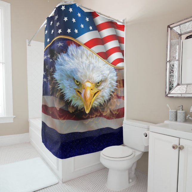 Rideaux De Douche Aigle puissant patriotique (En situation)