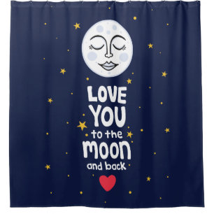 Rideaux De Douche Aimez-vous à la Lune et retour