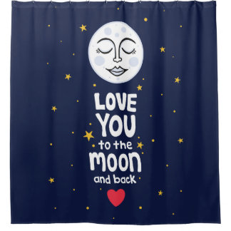 Rideaux De Douche Aimez-vous à la Lune et retour