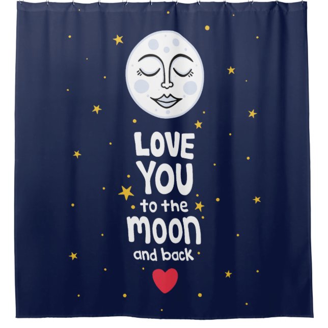Rideaux De Douche Aimez-vous à la Lune et retour (Devant)