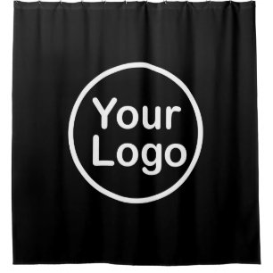 Rideaux De Douche Ajouter votre propre logo   Arrière - plan noir
