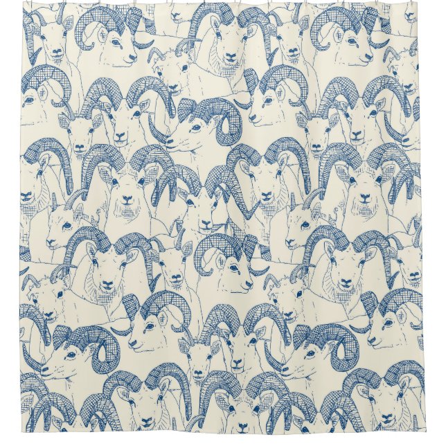 Rideaux De Douche Alaskan Dall mouton classique perle bleue (Devant)