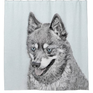 Rideaux De Douche Alaskan Klee Kai Peinture - Cute Original Chien Ar