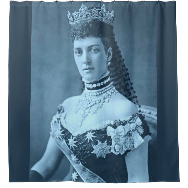 Rideaux De Douche Alexandra de Danemark en bleu (Devant)