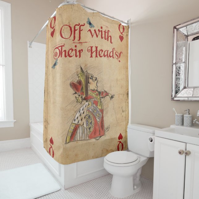 Rideaux De Douche Alice au pays des merveilles, Reine Rouge, (En situation)