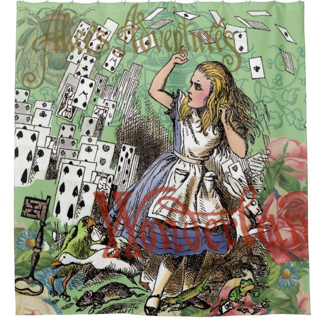 Rideaux De Douche alice cartes pays des merveilles (Devant)