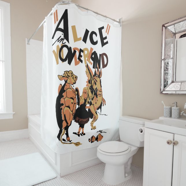 RIDEAUX DE DOUCHE ALICE EN WONDERLAND (En situation)