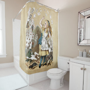 Rideaux De Douche Alice et les cartes