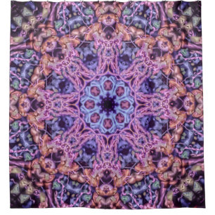 Rideaux De Douche Alien complexe pourpre Kaleidoscopic Mandala
