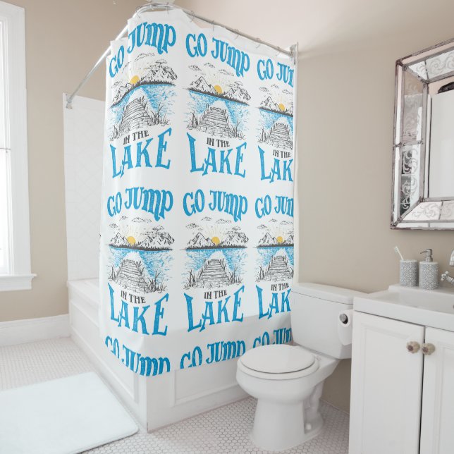 Rideaux De Douche Aller Sauter Dans Le Lac (En situation)
