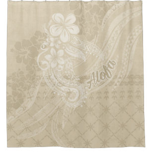 Rideaux De Douche Alofa Samoan - Décoration Polynésienne Du Bain