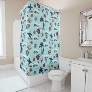 Rideaux De Douche Aloha Hawaii Palm Trees Surf Hawaii Motif Hawaii