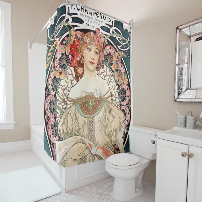 Rideaux De Douche Alphonse Mucha (En situation)