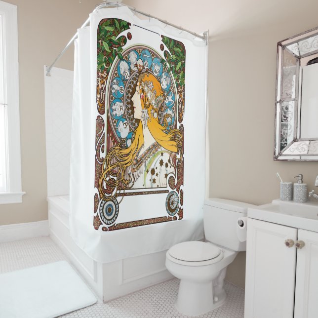 Rideaux De Douche Alphonse Mucha - Zodiac (En situation)