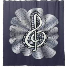 Rideaux De Douche Amateurs de musique Treble Clef Personnalisable