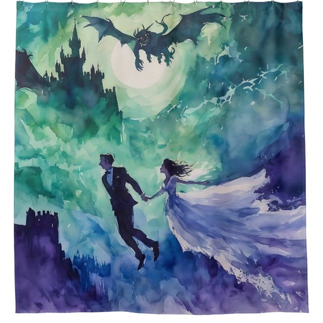 Rideaux De Douche Amateurs de vol - Peinture aquarelle (Devant)