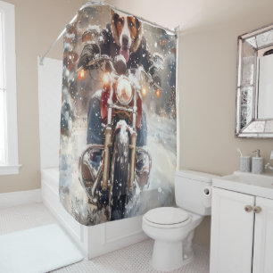 Rideaux De Douche Américain Anglais Foxhound équitation vélo Noël