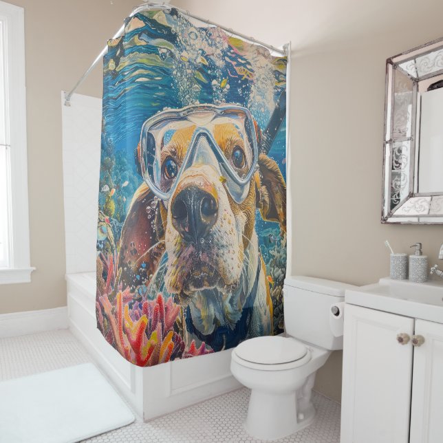 Rideaux De Douche Américain Anglais Foxhound Plongée sous-marine (En situation)