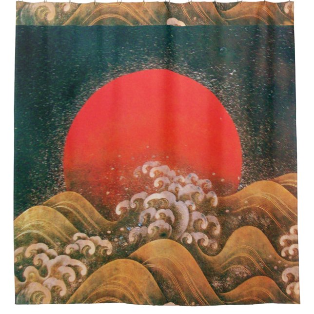 Rideaux De Douche AMETERASU, SUN GODDESS Rouge Brown Noir (Devant)