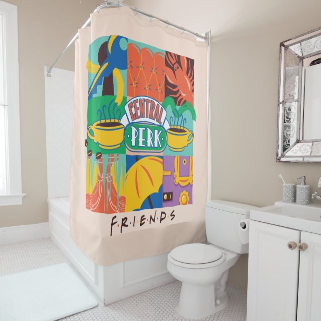 Rideaux De Douche AMIS™ | Central Perk Vibrant Graphic (En situation)