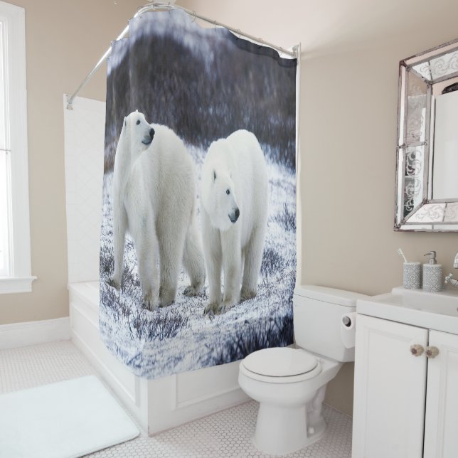 Rideaux De Douche Amour de l'ours polaire (En situation)