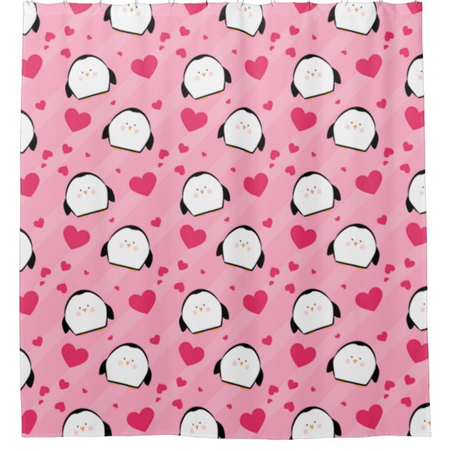 Rideaux De Douche Amour des pingouins (Devant)
