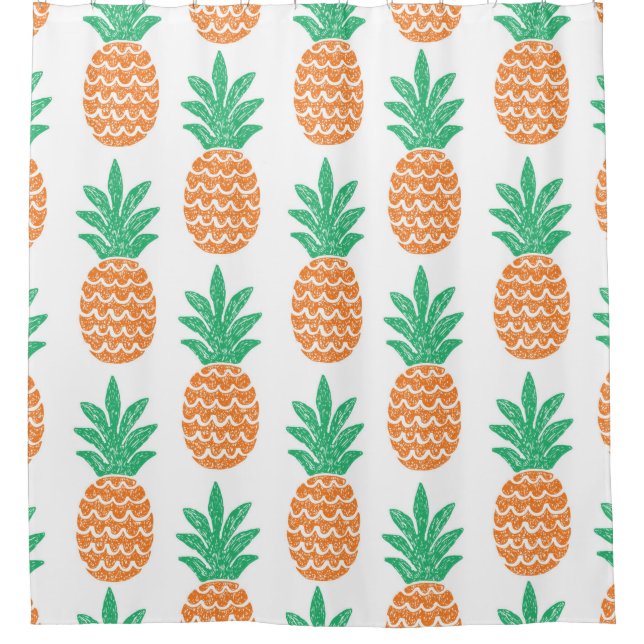 Rideaux De Douche amusant ananas sans couture motif (Devant)