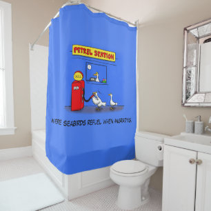 Rideaux De Douche Amusant goéland de mer petrel caricature humour