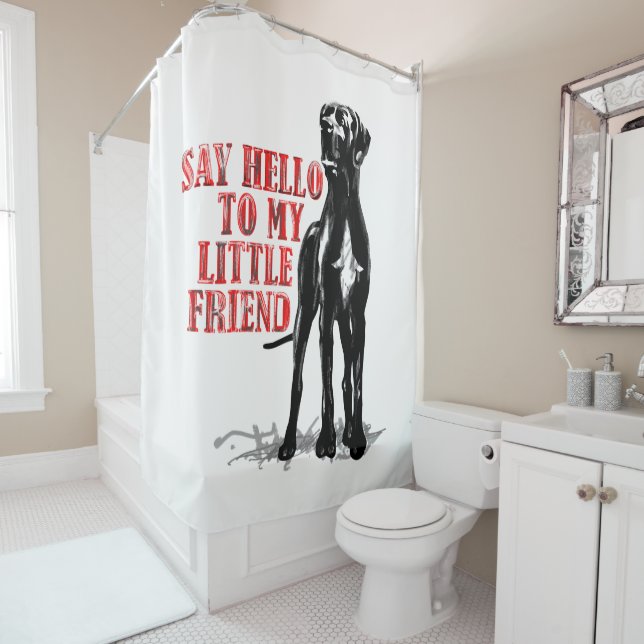 Rideaux De Douche Amusant Petit Grand Danse (En situation)