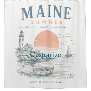 Rideaux De Douche Amusement d'été dans le Maine Thunder_Cove