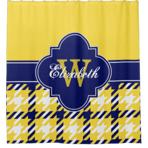 Rideaux De Douche Ananas Jaune Marine Bleu Wht 1I CB Nom du ruban
