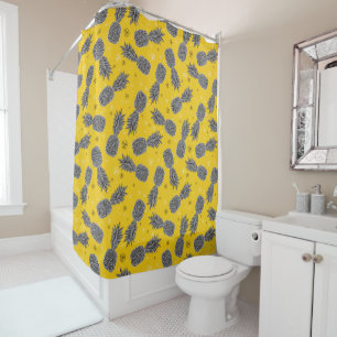 Rideaux De Douche Ananas Sur Or
