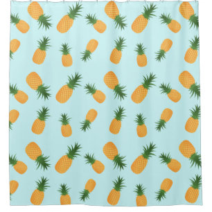 Rideaux De Douche Ananas tropicaux bleus élégants de Hawaïen