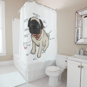 Rideaux De Douche Anatomie Du Chien Carlin Graphique