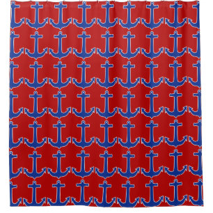 Rideaux De Douche Ancre bleu / Contour blanc + vos idées