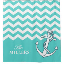 Ancre de noeud nautique Motif Chevron Zigzag Aqua