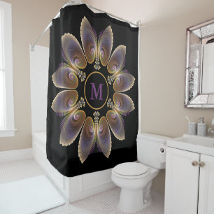Rideaux De Douche Ange Abstraite ailes Mandala Monogramme fractal