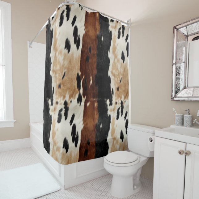 Rideaux De Douche Animal de la vache Brown de l'Ouest (En situation)