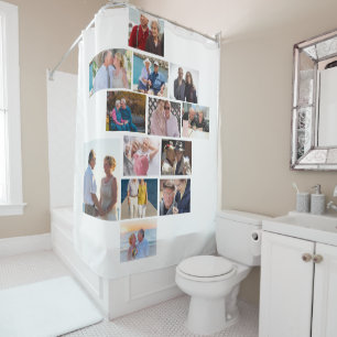 Rideaux De Douche Anniversaire personnalisé 13 Photo Collage