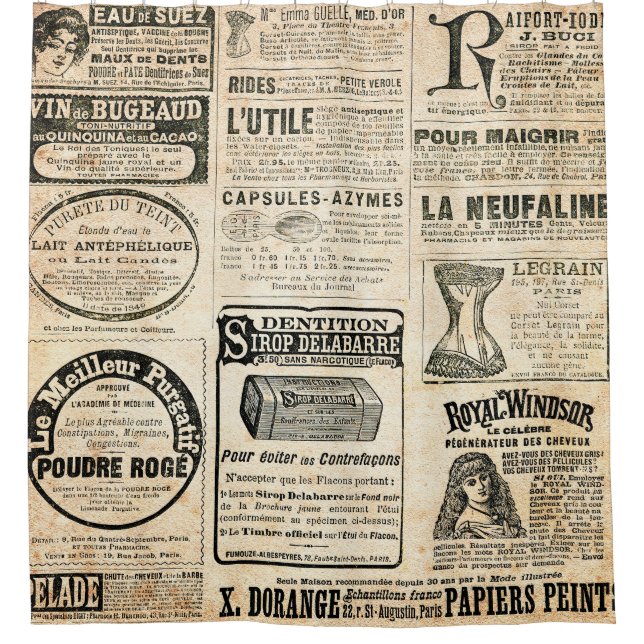 Rideaux De Douche Annonce de journal français 1897 (Devant)