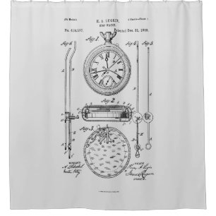 Rideaux De Douche Antique Stopwatch, 1889 Brevet